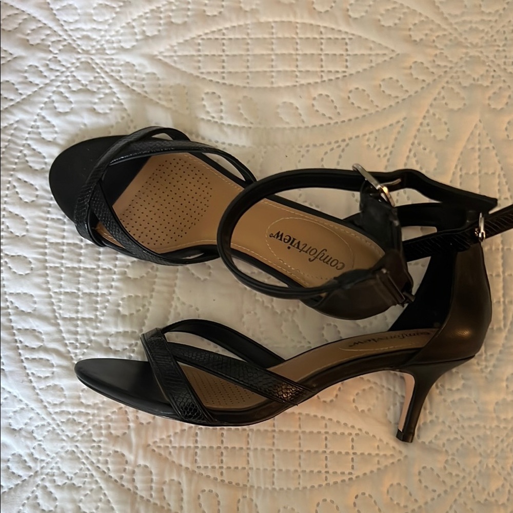 Comfortview Black Heels Elegant Stiletto Style